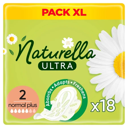 Naturella Ultra, toallas sanitarias con alas, Normal plus, 18 piezas