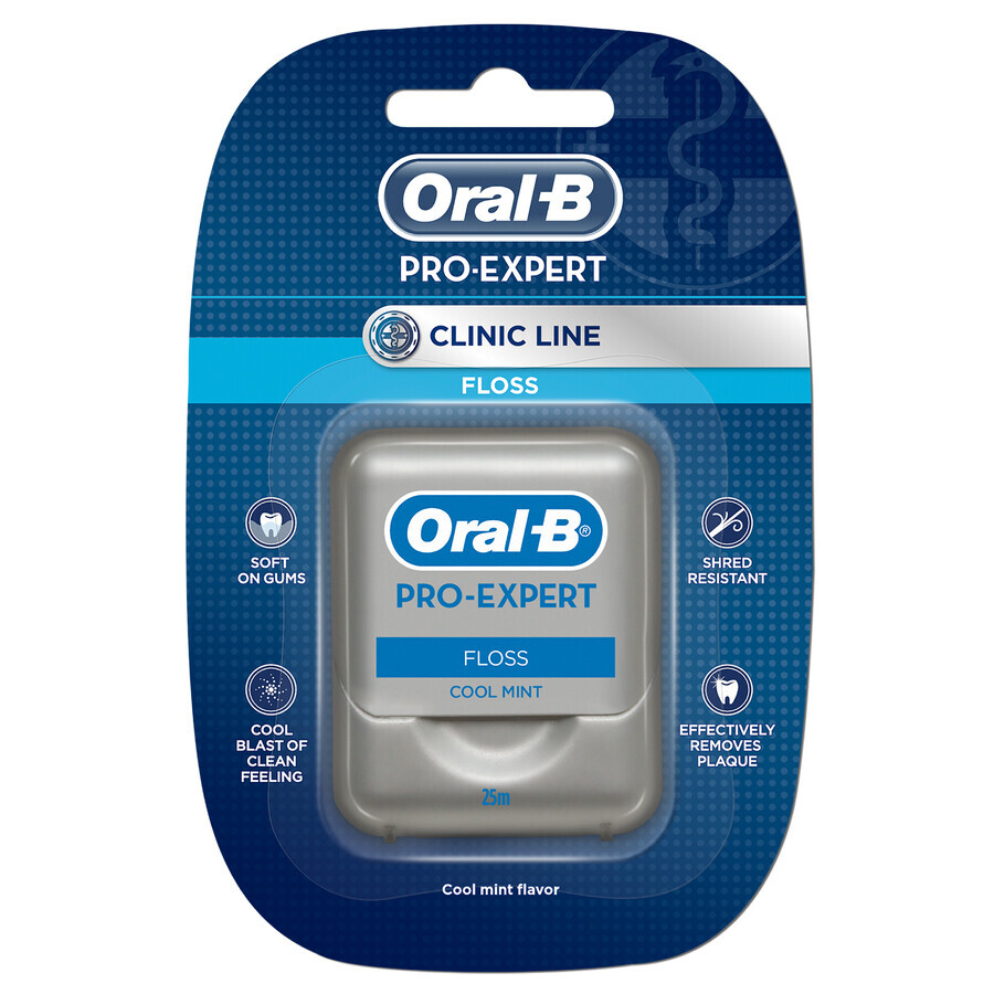 Oral-B Pro-Expert Clinic Line, hilo dental, menta refrescante, 25 m Oral-B Pro-Expert Clinic Line, hilo dental, menta refrescante, 25 m