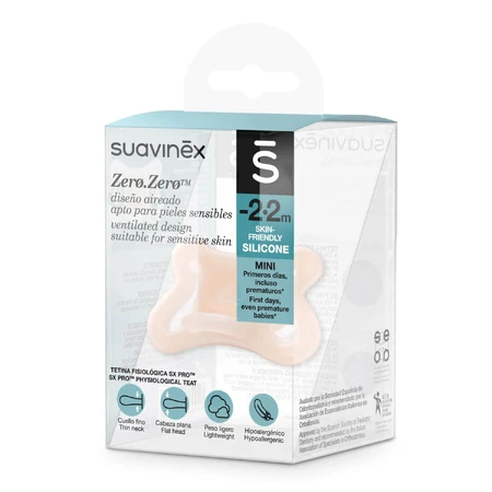 Suavinex SX Pro Zero, sucette, silicone, physiologique, pour prématurés et nouveau-nés jusqu'à 2 mois, 1 pièce