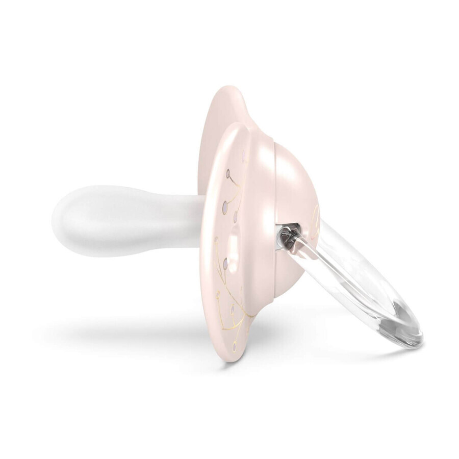 Suavinex SX Pro Gold Edition, fopspeen, siliconen, fysiologisch, roze, 0-6 maanden, 1 stuk 