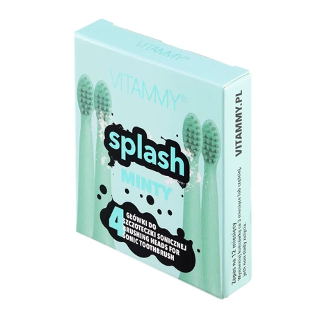 Vitammy Splash, embouts de brosse à dents sonique pour enfants, menthe, à partir de 8 ans, 4 pièces
