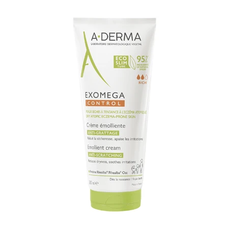 A-Derma Exomega Control, crème émolliente, peaux sèches et atopiques, dès le 1er jour, 200 ml