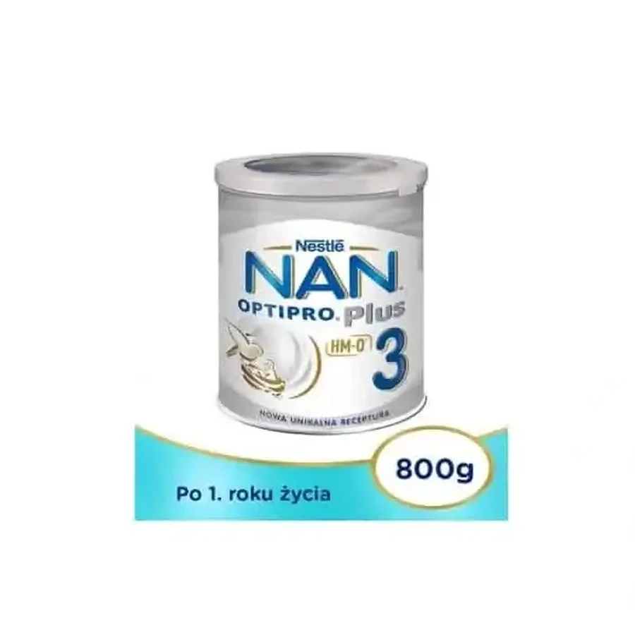 Nestlé NAN Optipro Plus 3 HMO, fórmula para niños a partir de 1 año, 800 g