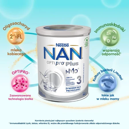 Nestlé NAN Optipro Plus 3 HMO, fórmula para niños a partir de 1 año, 800 g