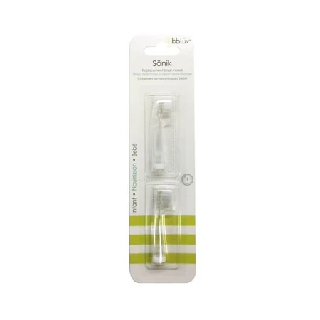 Bbluv Sonik, puntas de cepillo de dientes sónicas para niños, 0-18 meses, 2 piezas
