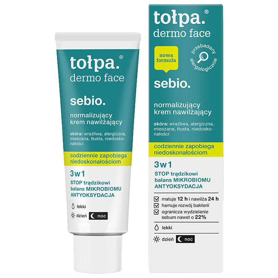 Acquista Tolpa Dermo Face Sebio, crema idratante normalizzante per il viso, 40 ml Tolpa Dermo Face Sebio, crema idratante normalizzante per il viso, 40 ml