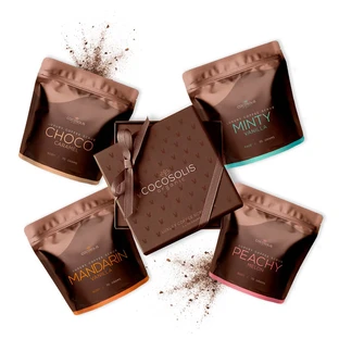 Estuche exfoliante de lujo con café, 4 x 70 g, Cocosolis