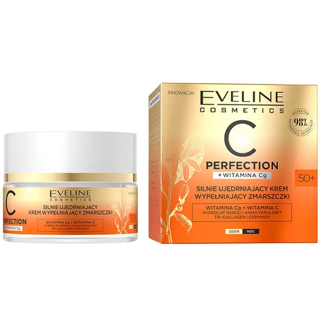 Eveline Cosmetics C-Perfection 50+, stark straffende, faltenauffüllende Creme für das Gesicht, Tag und Nacht, 50 ml