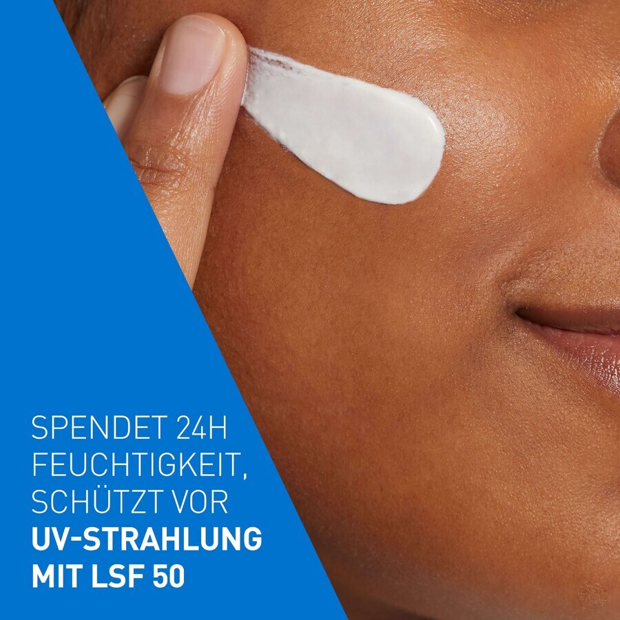Cremă de față hidratantă CeraVe, cu ceramide, piele normală și uscată, SPF 50, 52 ml, L'Oréal