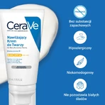 CeraVe, crema facial hidratante con ceramidas, piel normal y seca, SPF 50, 52 ml