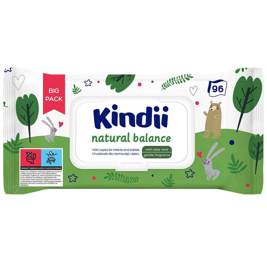 Comprar Kindii Natural Balance, toallitas húmedas para bebés y niños, 96 piezas Kindii Natural Balance, toallitas húmedas para bebés y niños, 96 piezas