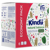 Kindii Natural Balance wet wipes for babies and children, 6 x 60 pcs