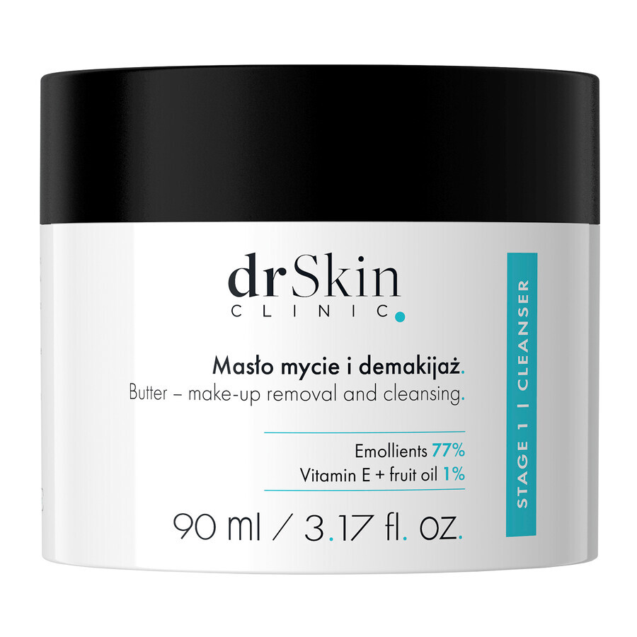 Cumpără DrSkin Clinic, Unt de față, Spălare și demachiere, emolienți 77%, vitamina E, ulei de fructe 1%, 90 ml DrSkin Clinic, Unt de față, Spălare și demachiere, emolienți 77%, vitamina E, ulei de fructe 1%, 90 ml