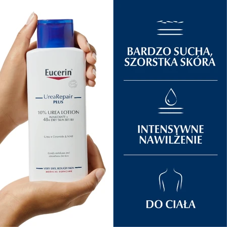 Eucerin UreaRepair Plus, emulsión corporal con urea al 10% para pieles muy secas y ásperas, 250 ml
