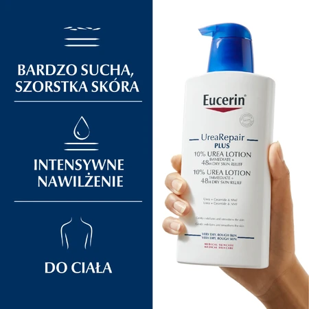 Eucerin UreaRepair Plus, emulsión corporal con urea al 10% para pieles muy secas y ásperas, 400 ml