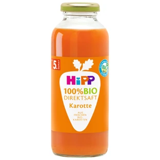 Zumo HiPP 100% Bio, zanahoria, exprimido directamente, después de 5 meses, 200 ml
