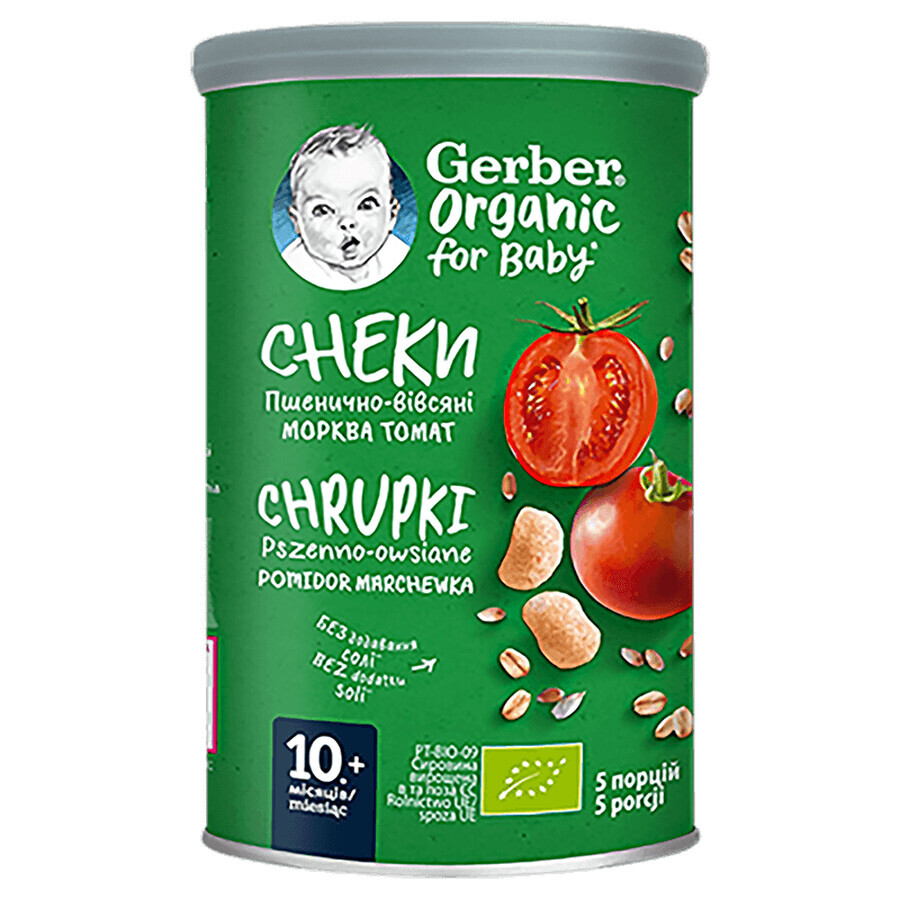 Buy Gerber Organic, wheat and oat crisps, tomato, carrot, from 10 months, 35 g Gerber Organic, wheat and oat crisps, tomato, carrot, from 10 months, 35 g