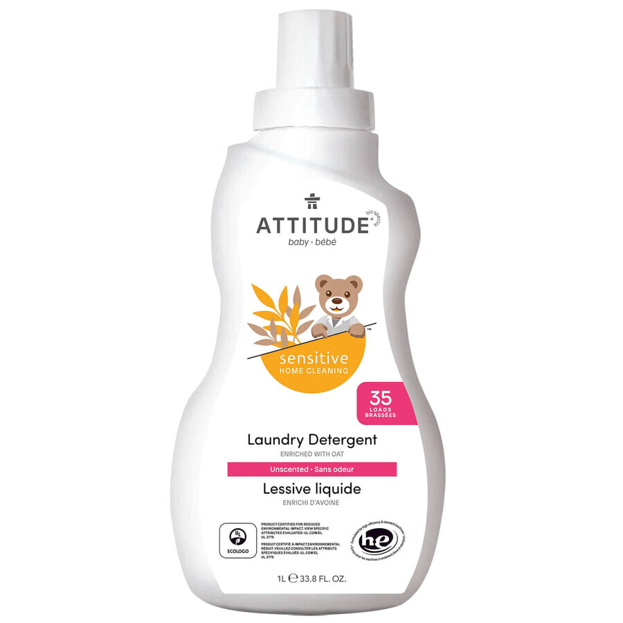 Attitude Gevoelige Huid Baby, fijnwasmiddel voor kindertextiel, 1 l