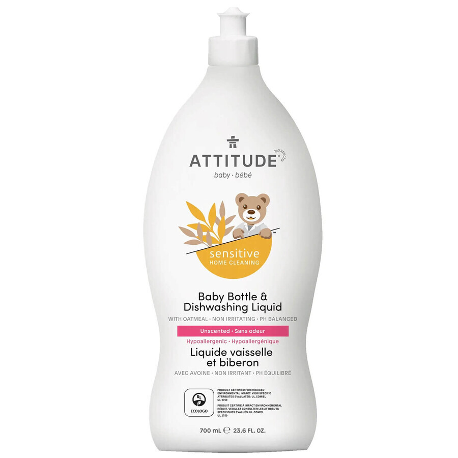 Boutique Attitude Sensitive Skin Baby, biberon et liquide vaisselle naturels pour bébés, 700 ml Attitude Sensitive Skin Baby, biberon et liquide vaisselle naturels pour bébés, 700 ml