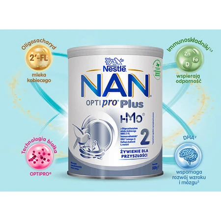 Nestlé NAN Optipro Plus 2 HMO, leche de continuación para lactantes mayores de 6 meses, 800 g
