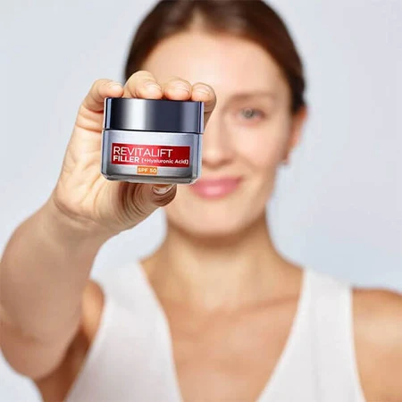 L'Oreal Revitalift Filler, crema facial antiedad de relleno intensivo, SPF 50, para el día, 50 ml