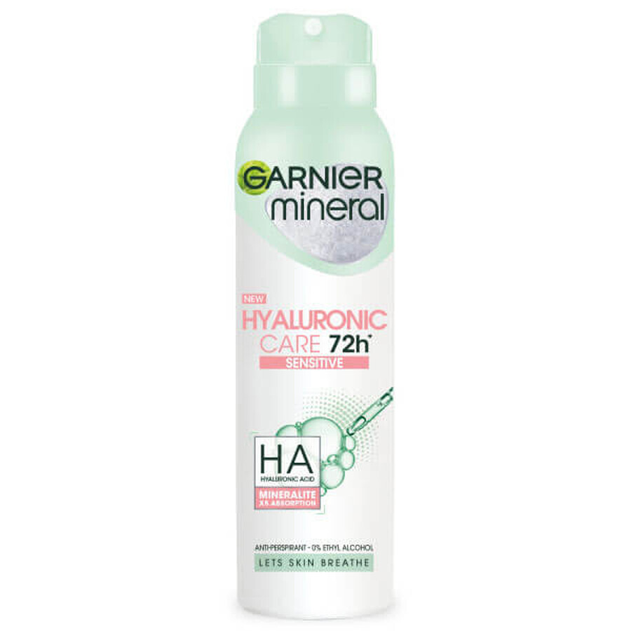 Cumpără Garnier Mineral Hyaluronic Care, spray antiperspirant 72h, Sensibil, 150 ml Garnier Mineral Hyaluronic Care, spray antiperspirant 72h, Sensibil, 150 ml