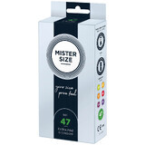 Mister Size, préservatifs humidifiés, lisses, 47 mm, 10 pièces