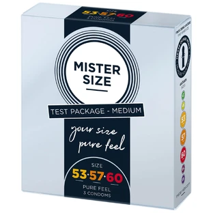 Mister Size Moist Condoms Smooth Test Pack 53mm + 57mm + 60mm 3 Pieces