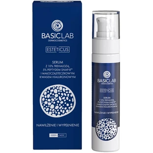 BasicLab Esteticus, sérum avec tréhalose 10%, peptide 5% et acide hyaluronique, hydratation et comblement, 50 ml