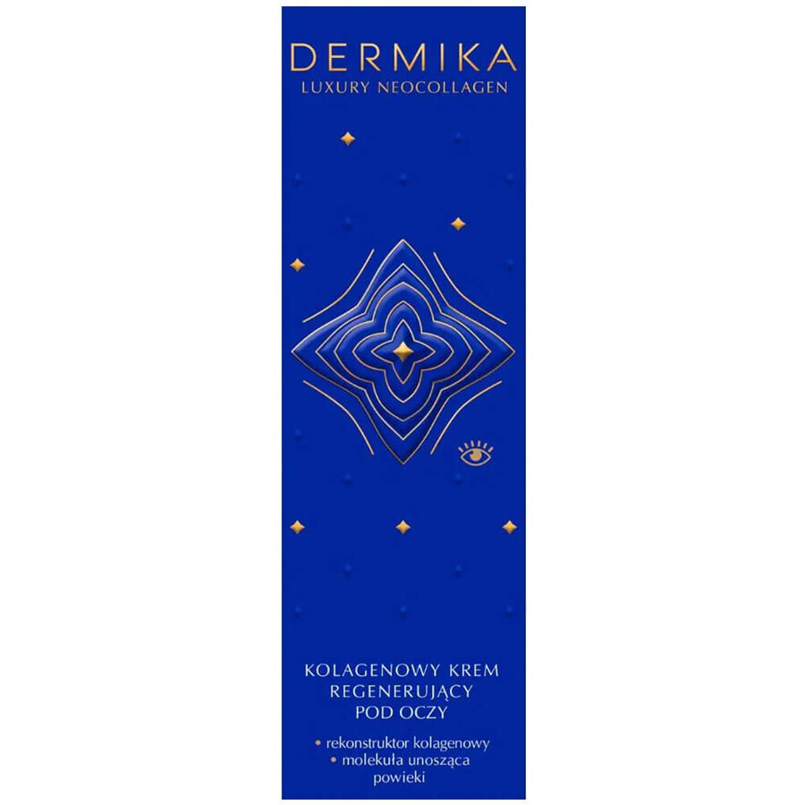 Boutique Dermika Luxury Neocollagen, crème régénératrice au collagène pour les yeux, 15 ml Dermika Luxury Neocollagen, crème régénératrice au collagène pour les yeux, 15 ml