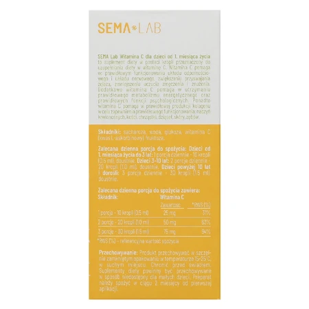 SEMA Lab Vitamin C for children from 1 month, drops, 25 ml