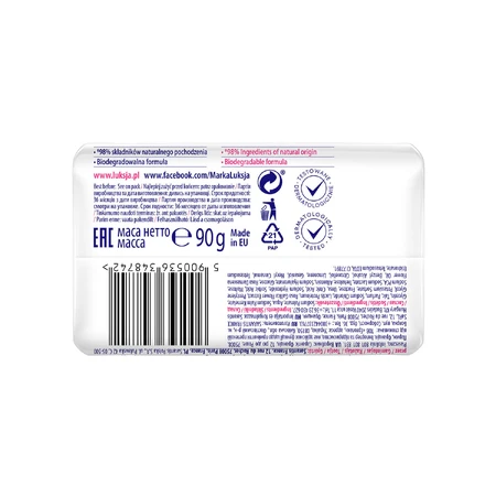 Luxja Creamy &amp; Soft, savon en barre crémeux, lissant, à la rose et aux protéines de lait, 90 g