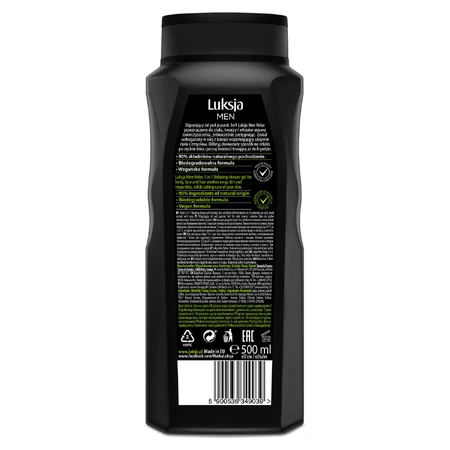 Luxja Men Relax, entspannendes 3-in-1-Duschgel, Hanföl, 500 ml