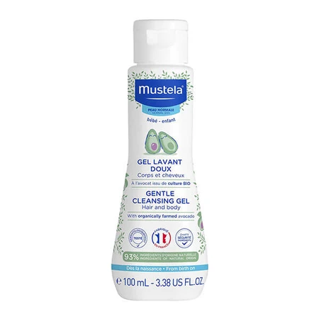 Kit Mustela Recién Nacido, leche corporal, 100 ml + gel lavante, 100 ml + agua limpiadora, 100 ml