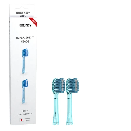 Ionickiss, puntas de recambio para cepillo dental sónico, azul, extra suave, 2 piezas