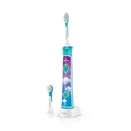 Philips Sonicare para niños, cepillo de dientes sónico, con pegatinas, HX6322/04, 1 pieza