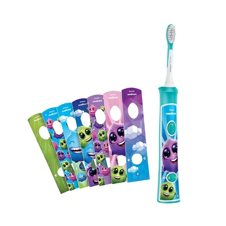Philips Sonicare para niños, cepillo de dientes sónico, con pegatinas, HX6322/04, 1 pieza