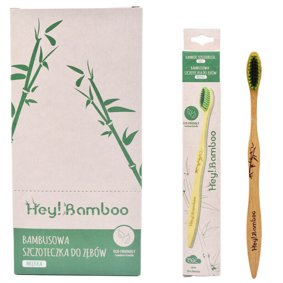 Cumpără Hey Bamboo, periuță de dinți, bambus, moale, 1 buc Hey Bamboo, periuță de dinți, bambus, moale, 1 buc