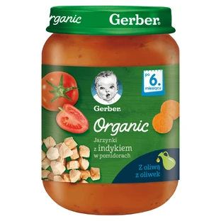 Gerber Organic Dinner, légumes avec dinde à la tomate, après 6 mois, 190 g