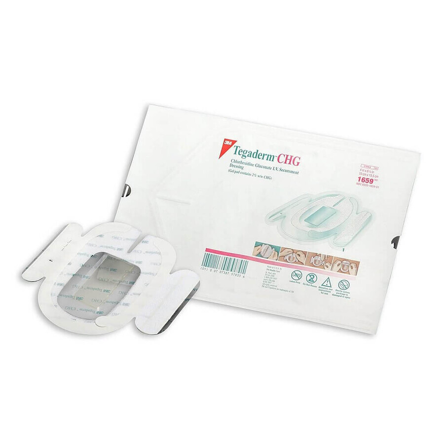 Comprar Apósito de fijación de catéter Tegaderm CHG, 10 x 15,5 cm, 1 pieza, 3M Apósito de fijación de catéter Tegaderm CHG, 10 x 15,5 cm, 1 pieza, 3M