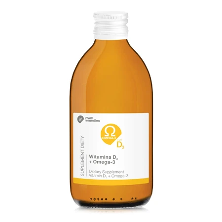 Invex Remedies, vitamin D3 + omega-3, 300 ml