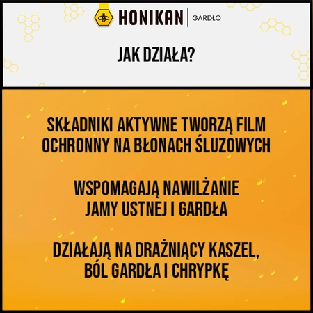 Honikan Gardło, pastillas bifásicas para niños a partir de 6 años y adultos, sabor a cereza, 16 piezas