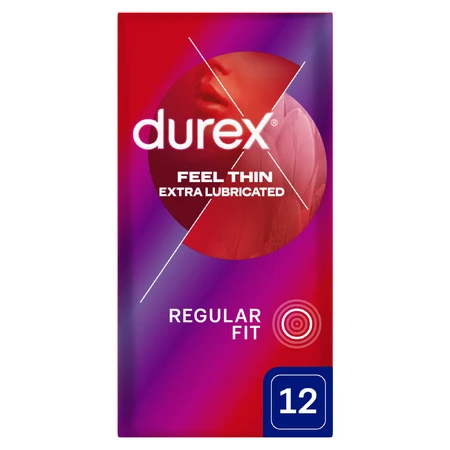 Durex Fetherlite Elite, preservativos con más lubricación, más finos, 12 piezas
