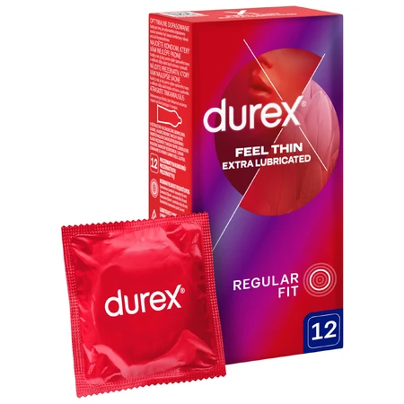 Durex Fetherlite Elite, preservativos con más lubricación, más finos, 12 piezas
