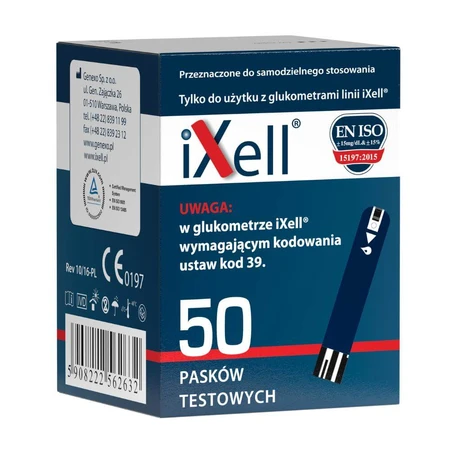 iXell, tiras reactivas de glucomet, 50 piezas