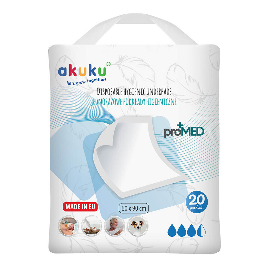 Buy AKUKU proMED, disposable sanitary pads, 60 x 90 cm, 20 pcs AKUKU proMED, disposable sanitary pads, 60 x 90 cm, 20 pcs