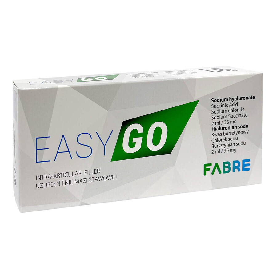 Fabre EasyGo Hyaluronic Acid 1.8% Delivery Gel 2ml Syringe x 1 Ampoule