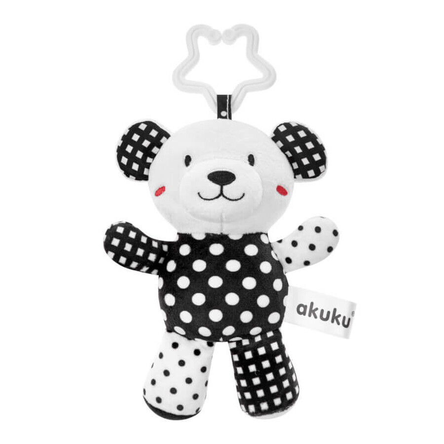 Buy AKUKU Plush Rattle with Tag, Black and White Teddy Bear, 3 Months and Up, 1pc AKUKU Plush Rattle with Tag, Black and White Teddy Bear, 3 Months and Up, 1pc