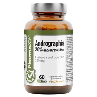 PharmoVit Andrographis, 20% andrographolide, 60 cápsulas vegetales