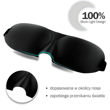 Waya 3D Comfort, bandaj pentru somn, negru, 1 buc 